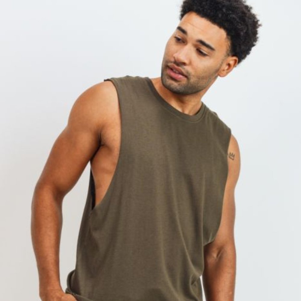 Olive Essential Muscle Tank